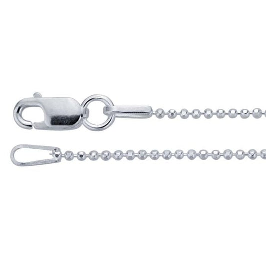 Sterling Silver 1mm Diamond-Cut Oval Cable Chain