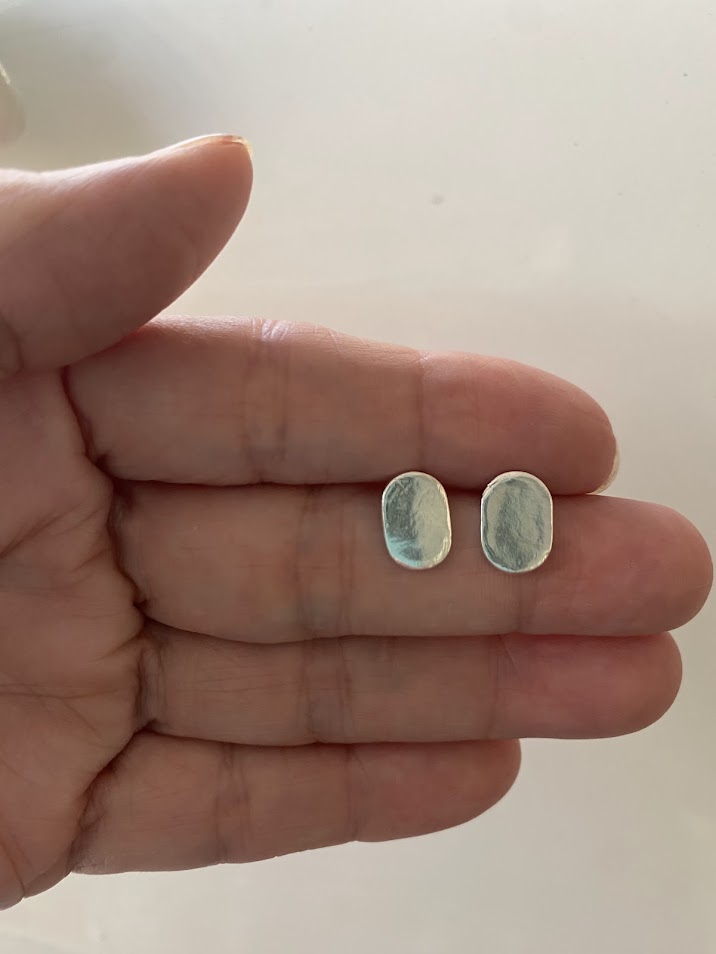 Silver Geometric Earrings Studs